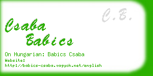 csaba babics business card